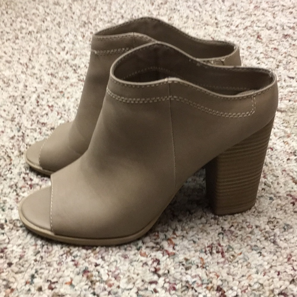 Open back leather mules